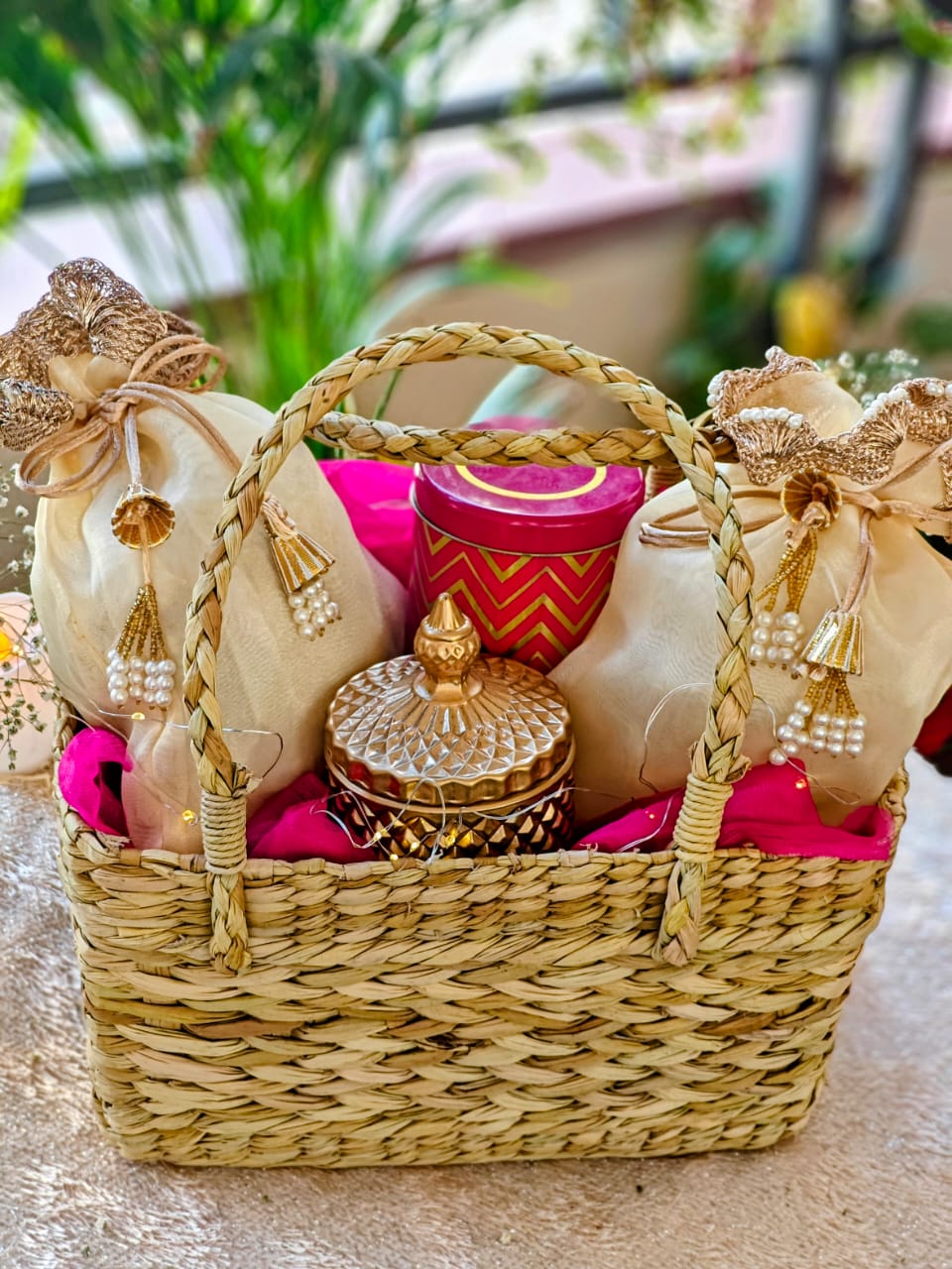 Plum Satin Basket, from the Sandy’s Bakehouse Diwali 2026 catalogue